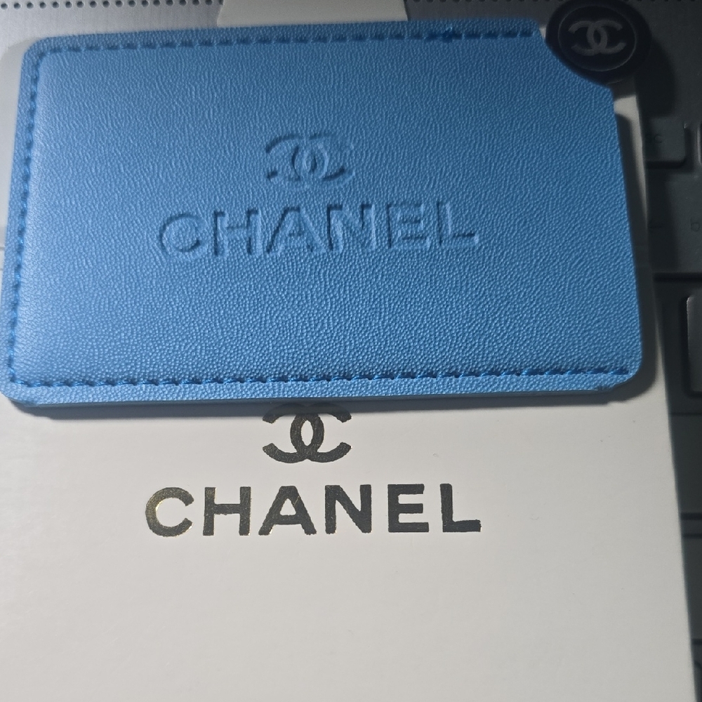 CHANEL Sky Blue Mirror & Card Holder - Picture 1 of 4